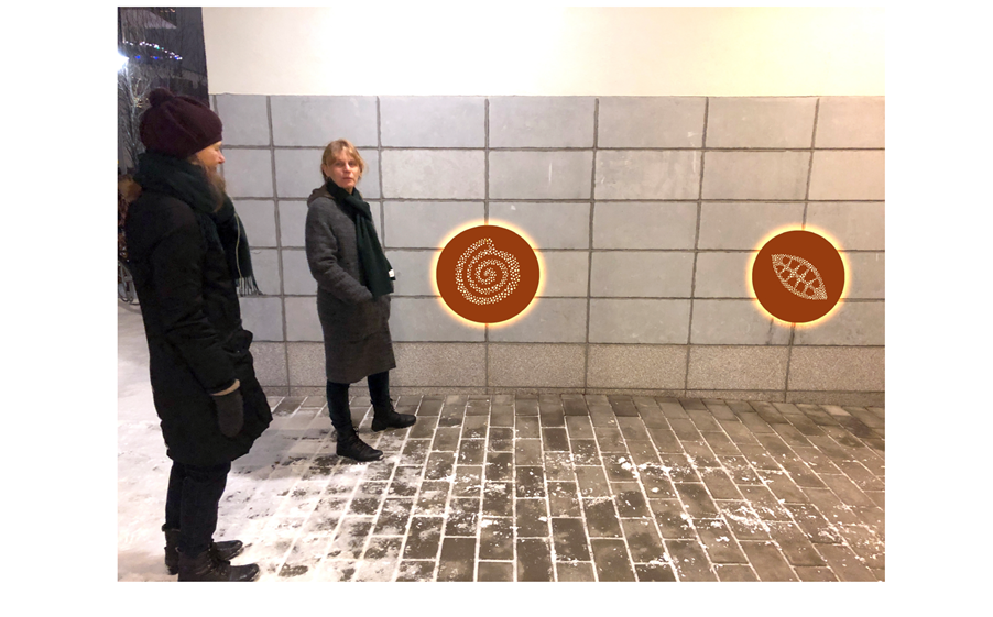 Skiss: entrén från innergården